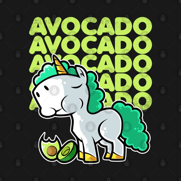 Cute Unicorn Eating Avocado Kawaii Neko Anime design by theodoros20