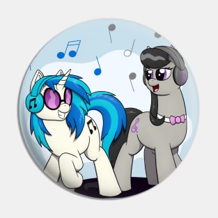 Vinyl & Octavia with Headphones Pin