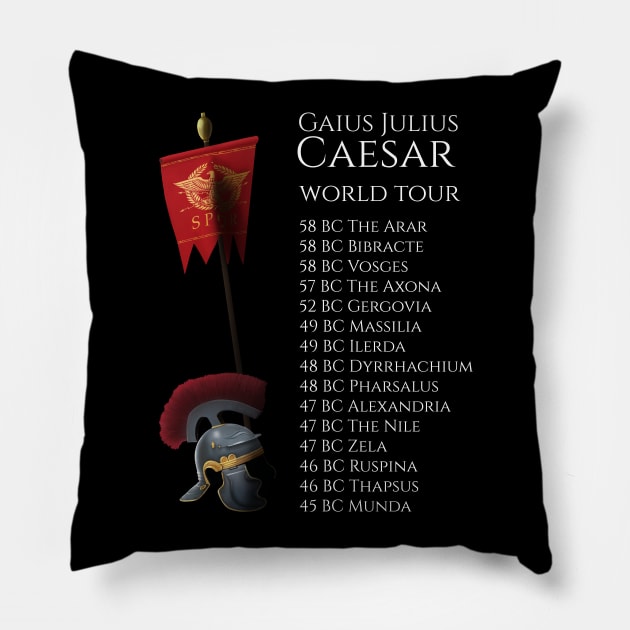 Gaius Julius Caesar World Tour Pillow by Styr Designs