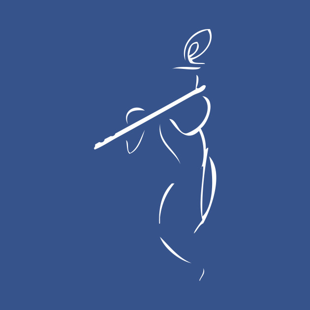 Beautiful Line Art Lord Krishna Tshirt