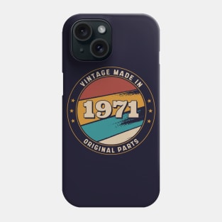 Vintage, Made in 1971 Retro Badge Phone Case