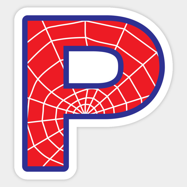spiderman letter p letter sticker teepublic