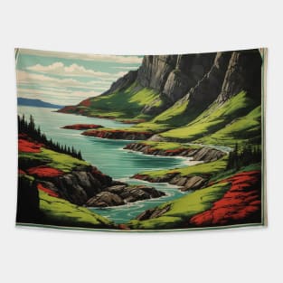 Newfoundland Canada Vintage Poster Tourism Tapestry