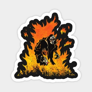 skull flames Magnet