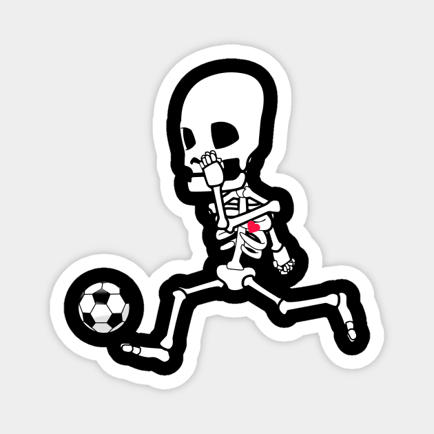 soccer skeleton halloween Magnet by ChristianCrecenzio