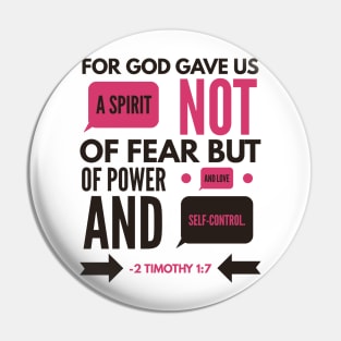 2 Timothy 1:7 Bible Verse Pin