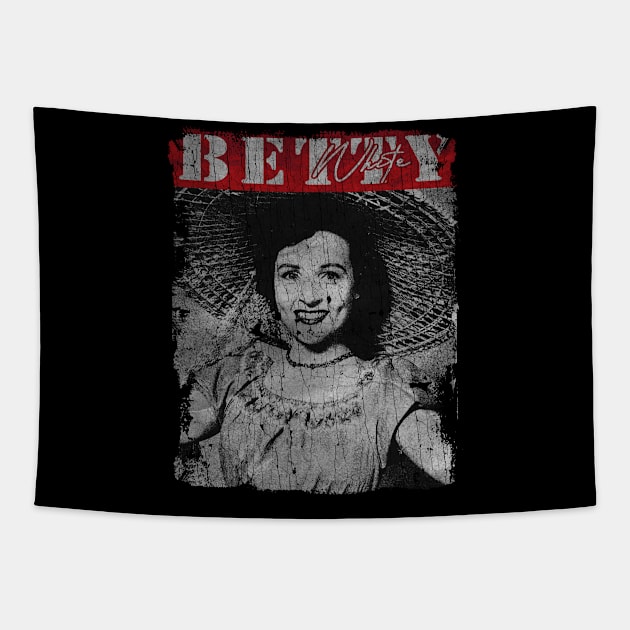 TEXTURE ART -Betty White Smile Tapestry by ZiziVintage