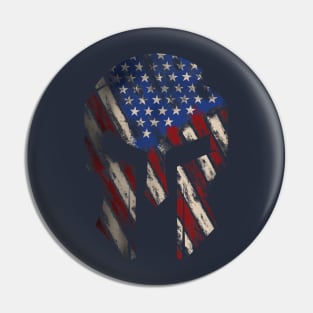 Patriotic Spartan helmet Pin