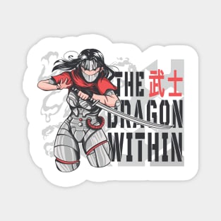 The dragon within-cyborg ninja anime girl Magnet