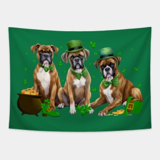 My Boxer Is My Lucky Charm St Patricks Day Tapestry