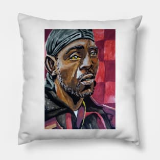 The Wire "Omar Little" watercolor portrait (original) Pillow