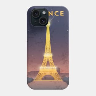 France. Retro travel poster Phone Case