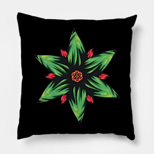 Green Flower Pillow