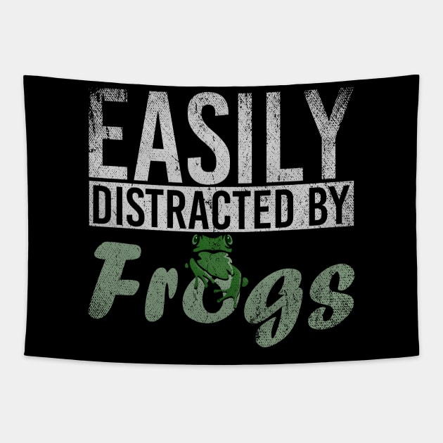 Toad Retro Easily Distracted By Frogs Tapestry by ShirtsShirtsndmoreShirts