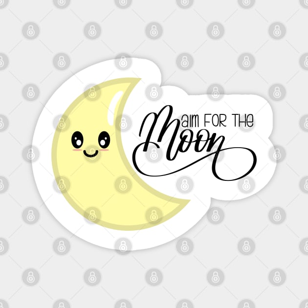 Aim for the Moon Kawaii Cute Moon Magnet by Kelly Gigi