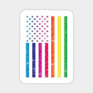 American Flag Gay Pride Rainbow Lgbt Diversity 2023 Premium Magnet
