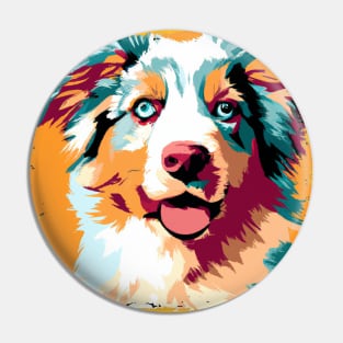 Miniature American Shepherd Pop Art - Dog Lover Gifts Pin