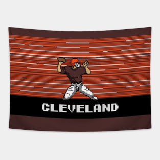 8-Bit Quarterback - Cleveland Tapestry