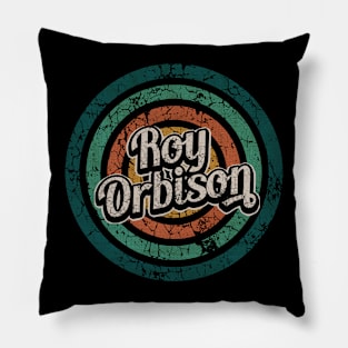 Roy Orbison // Retro Circle Crack Vintage Pillow