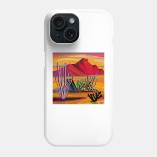 Orange Cactus Garden Phone Case