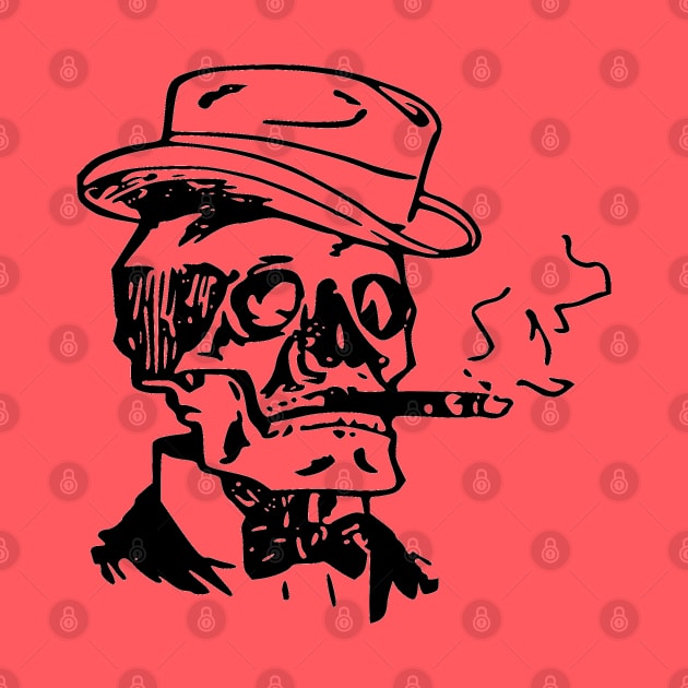 Skeleton Skull Top Hat Smoking Cigar by BarryJive