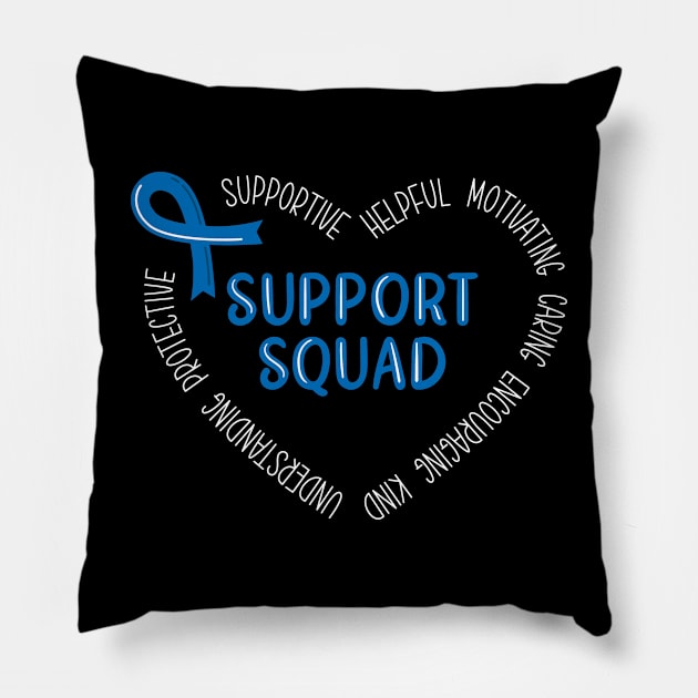 Colon Cancer Support Squad Pillow by TheBestHumorApparel