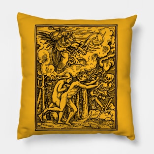 Hell ††††† Vintage Medieval Woodcut Style Illustration Pillow