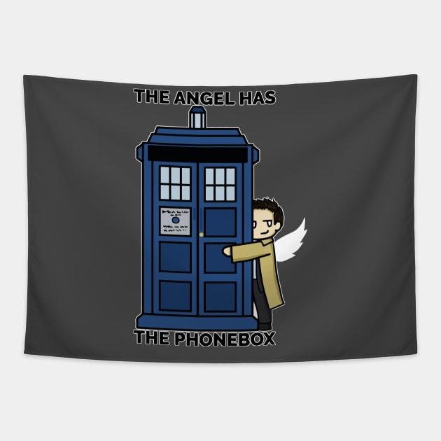 The Angel Has The Phonebox Tapestry by AshAroha