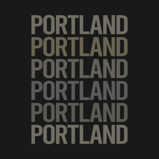 Gray Text Art Portland T-Shirt