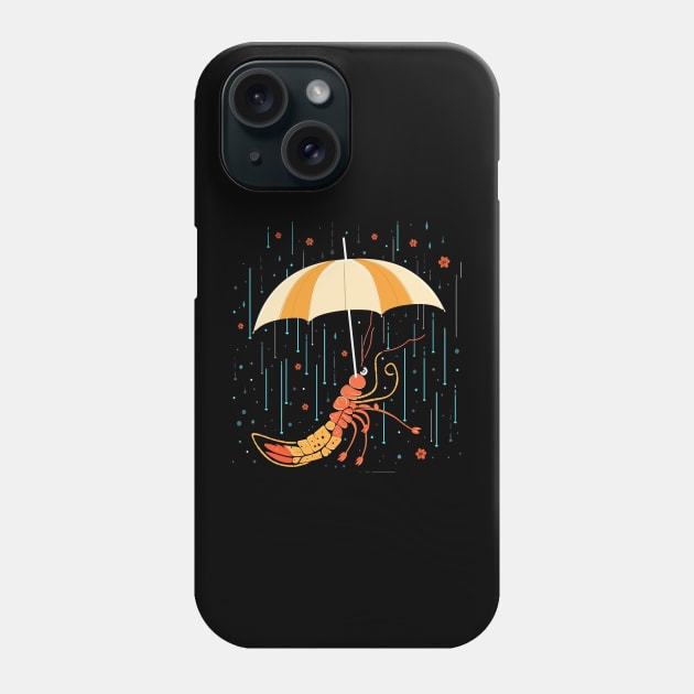 Prawn Rainy Day With Umbrella Phone Case by JH Mart