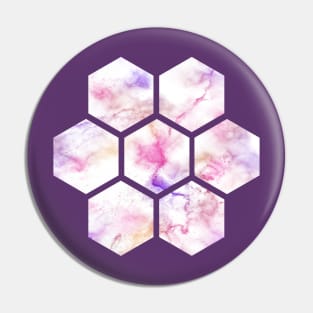 Marble Honeycomb | Purple Pink Gold Pin