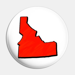 Bright Red Idaho Outline Pin