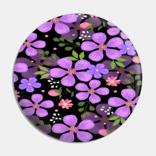 Purple floral flat design Pin