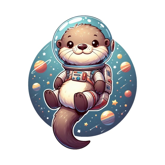 Cute Otter Space Illustration by Dmytro