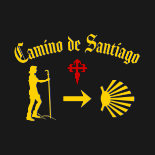 Camino de Santiago de Compostela design for female pilgrims Red Cross Scallop Shell T-Shirt