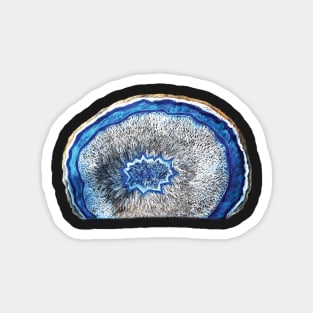 Blue Agate Crystal Pastel Drawing Magnet