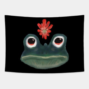 Frog with Flower Crown Tapestry