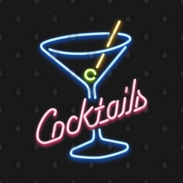 Cocktails neon look sign by madeinchorley