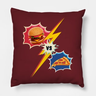 Battle of the Cravings: The Ultimate Burger-Pizza Showdown Pillow