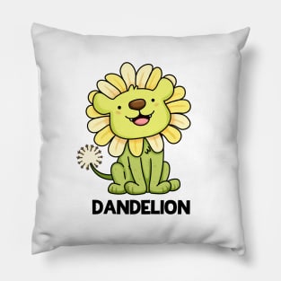 Dandelion Funny Lion Pun Pillow