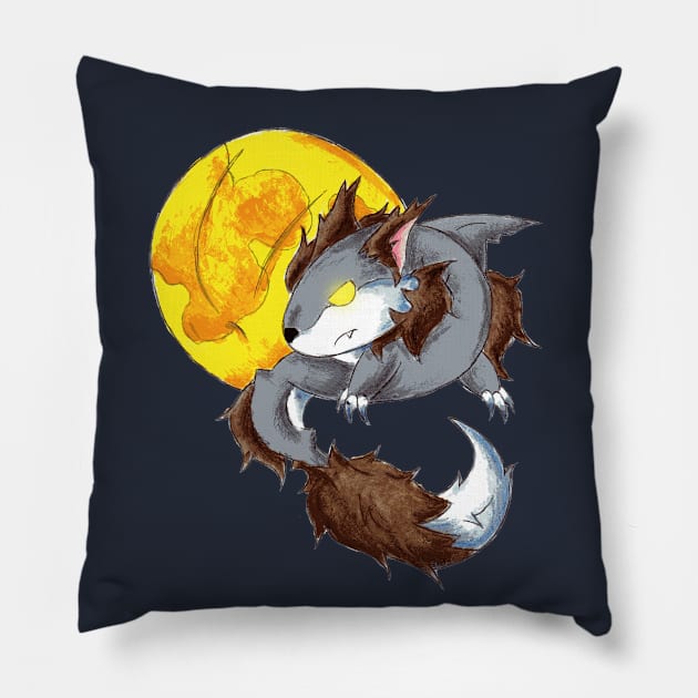 Lycanshark Pillow by KristenOKeefeArt