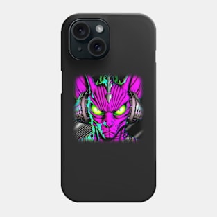 Angry cat cyberpunk Phone Case