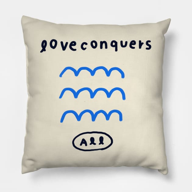 Love conquers all 7 Pillow by Soosoojin