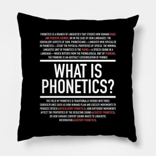 Phonetics Defined - Linguistics Teacher Pillow