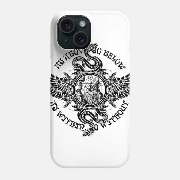 As Above So Below Hermes Trismegistus - Hermetic Hermeticism Alchemy Occult Thoth Phone Case by AltrusianGrace