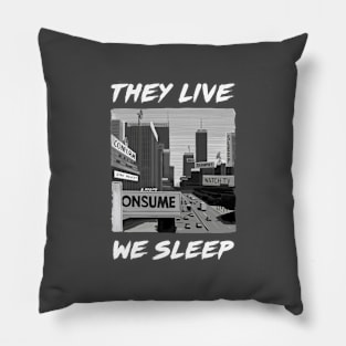 They Live We Sleep Illustration by Burro Pillow