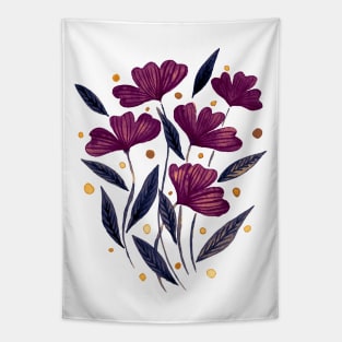 Cute florals - burgundy Tapestry