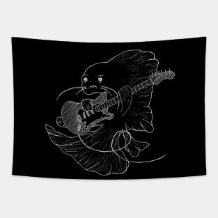 Jammin' Fish (Chalkboard style) -- rock, musical, electric guitar Tapestry