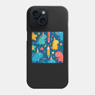 Dinosaur and Pencil-Rockets kids Phone Case