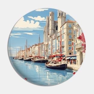 La Rochelle France Vintage Travel Poster Tourism Pin